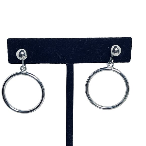 Lot of 5 Vintage Silver Tone Screw Back Earrings (5614) - Picture 4 of 8